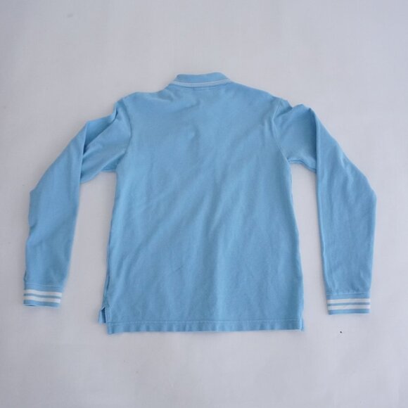 Vintage Lacoste Baby Blue Tennis Prep Golf Long Sleeve Cotton Polo Shirt 16 - Picture 10 of 12